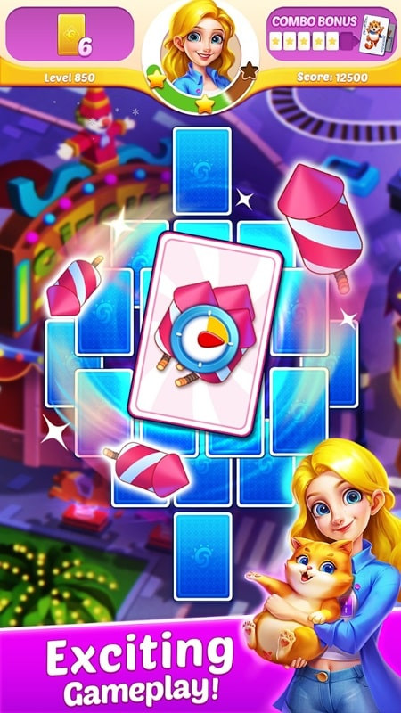 alt: Giao diện chơi game Solitaire Tripeaks Diary trên điện thoại