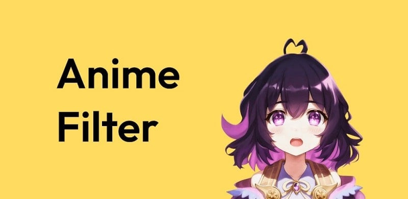 alt: Giao diện ứng dụng AI Anime Filter với hình ảnh anime nữ
