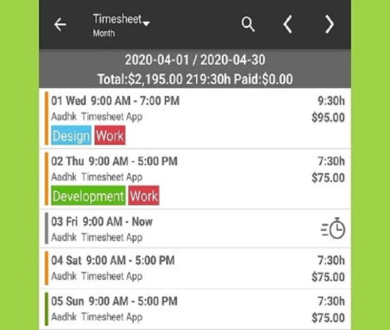Timesheet – Work Hours Tracker MOD APK (Unlocked) 13.12.25-inApp