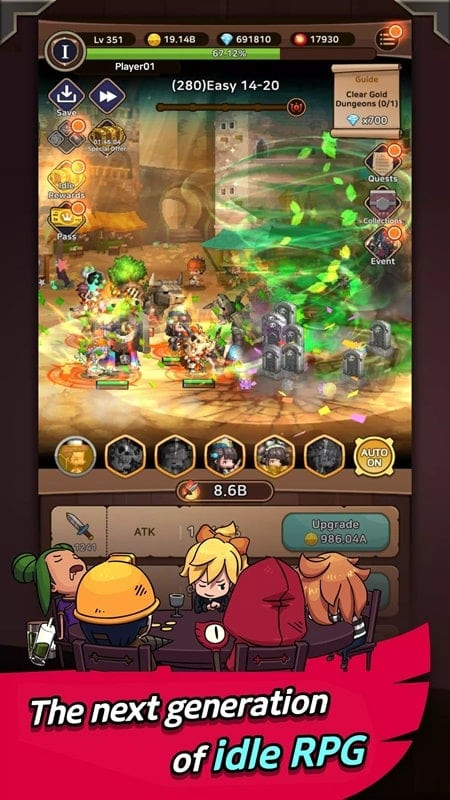 alt text: Giao diện game Hero Kingdom APK với các tính năng