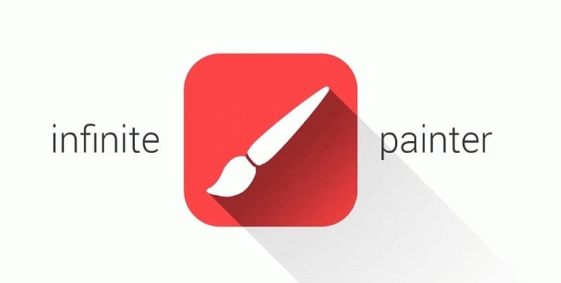 alt text: Giao diện ứng dụng Infinite Painter với bức tranh phong cảnh