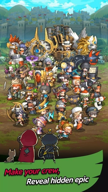 alt text: Hình ảnh gameplay Hero Kingdom mod với cảnh chiến đấu
