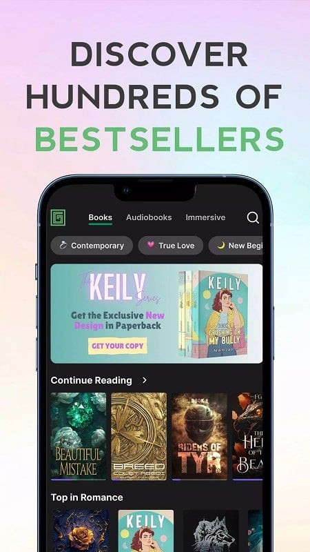 alt text: Hình ảnh quảng cáo GALATEA MOD APK trên điện thoại, nổi bật tính năng mở khóa premium