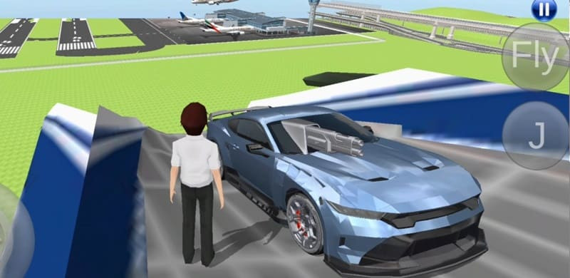alt text: Hình ảnh trong game 3D Driving Class 2 cho thấy góc nhìn từ ghế lái.