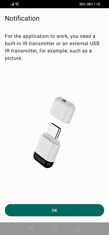 alt text: Hình ảnh ứng dụng IRCode trên điện thoại với giao diện điều khiển tivi, hiển thị các nút bấm như tăng giảm âm lượng, chuyển kênh.