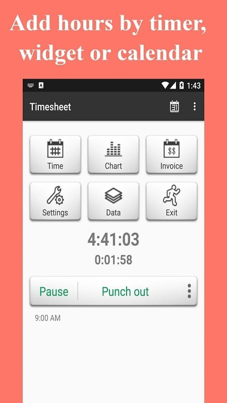 alt: Timesheet - Work Hours Tracker MOD APK tính năng