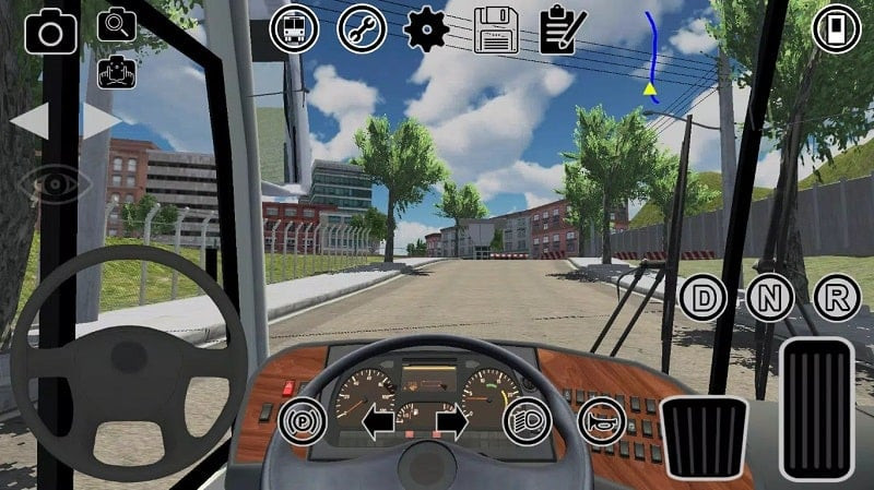 Giao diện bên trong xe buýt trong Proton Bus Simulator Road APK